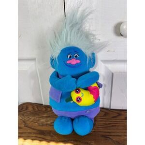 Dreamworks Talking Trolls Guy Diamond Bean Plush‎ Doll with Worm Friend Toy
